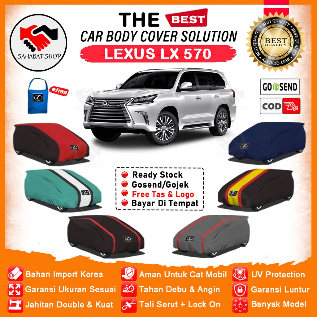 Sahabat Body Cover Mobil LX / Sarung Penutup Lexus LX 570 Outdoor / Selimut Mantel Tutup Pelindung Kerudung Jas Mantol Pembungkus Kerudung Kelambu Kerodong Tutupan Terpal Bungkus Mobil Lexus LX-570 Waterproof Anti Air Model Orange