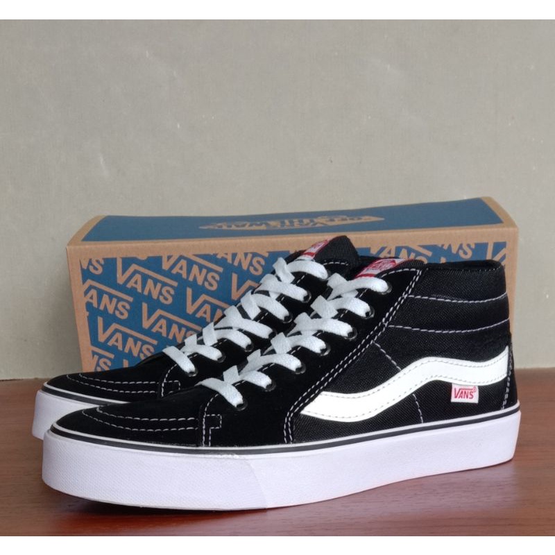 sepatu vans old skool sk8 high black white vans premium sk8 tinggi hitam putih