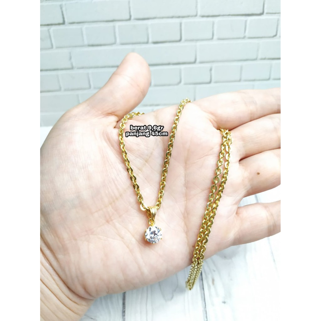 KALUNG HOLO LIONTIN DESI GOLD PERAK ASLI S925 GLOBAL JEWELLERY CF097