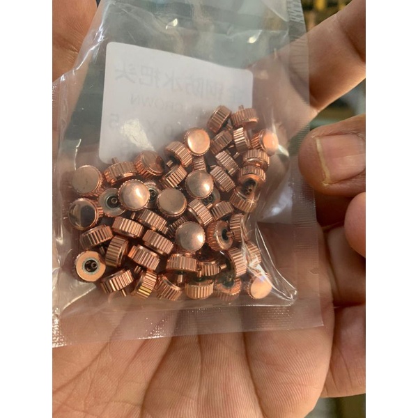 Crown knop Jam Tangan Stell Rose gold 7.0x2.5 satuan