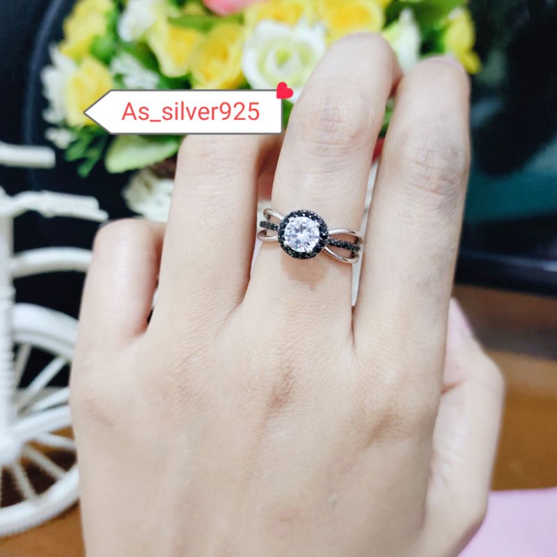 CINCIN PERAK BS ANEKA MODEL MATA AD ASLI SILVER 925 LAPIS MAS PUTIH -RING IMPORT WANITA