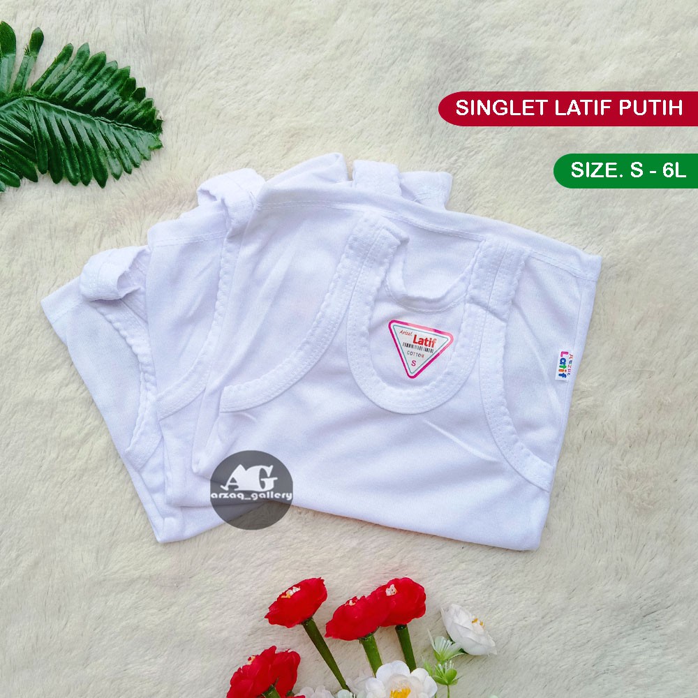 [ 3 pc ] Singlet Kaos dalam anak &amp; remaja LATIF Made in Indonesia - Singlet latif PUTIH