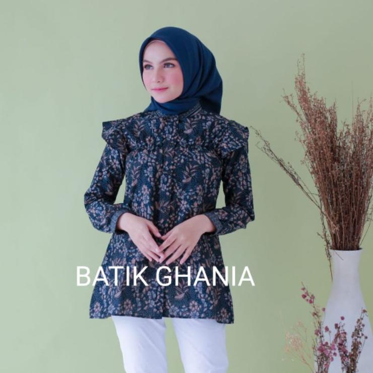 Harga Murah.. COUPLE BATIK MODERN ATASAN BATIK WANITA TERBARU NY BATIK GHANIA