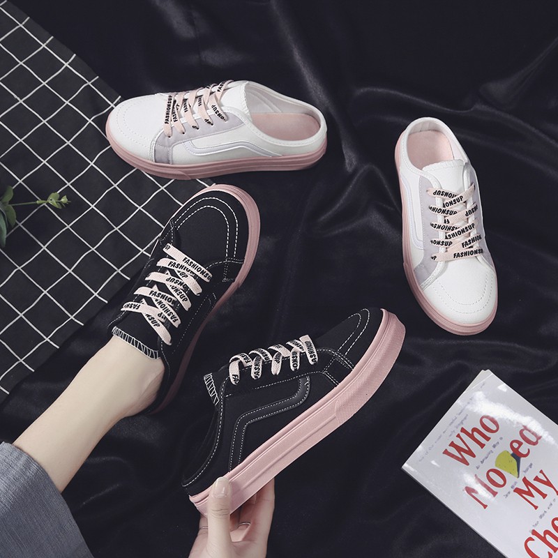 black white canvas shoes