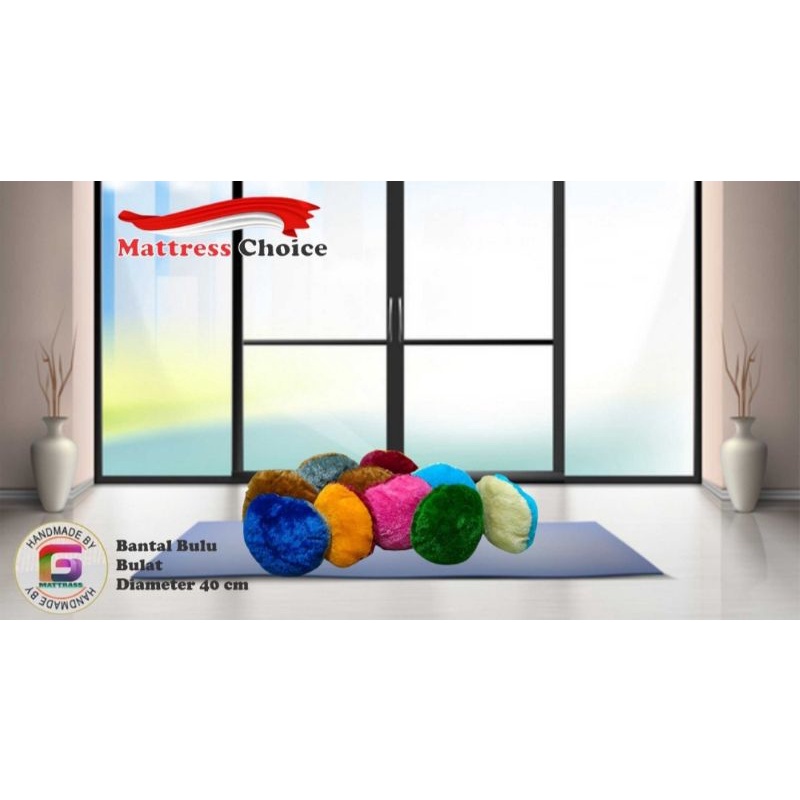 Bantal Bulu Rasfur Bulat Diameter 40cm Bantal sofa rasfur warna random