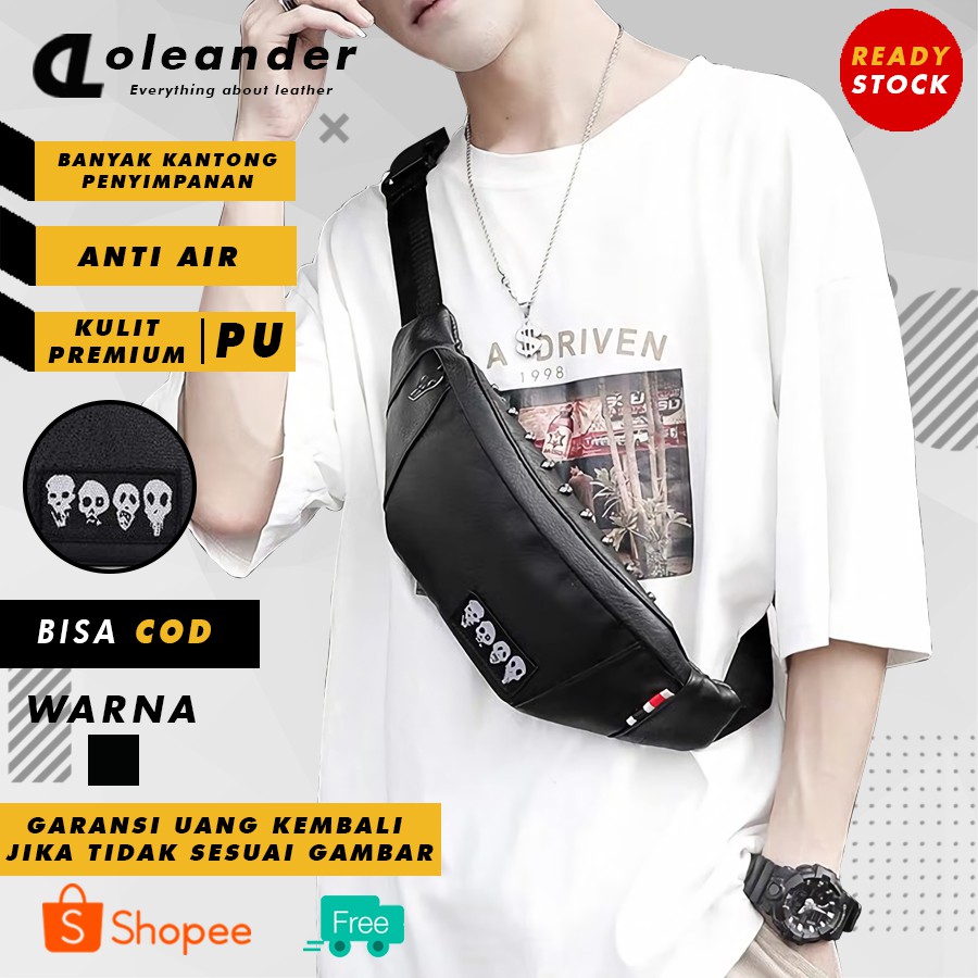 Tas Selempang Pria Terbaru 2021 Anti Air / Waistbag Pria Waterproof Murah A49