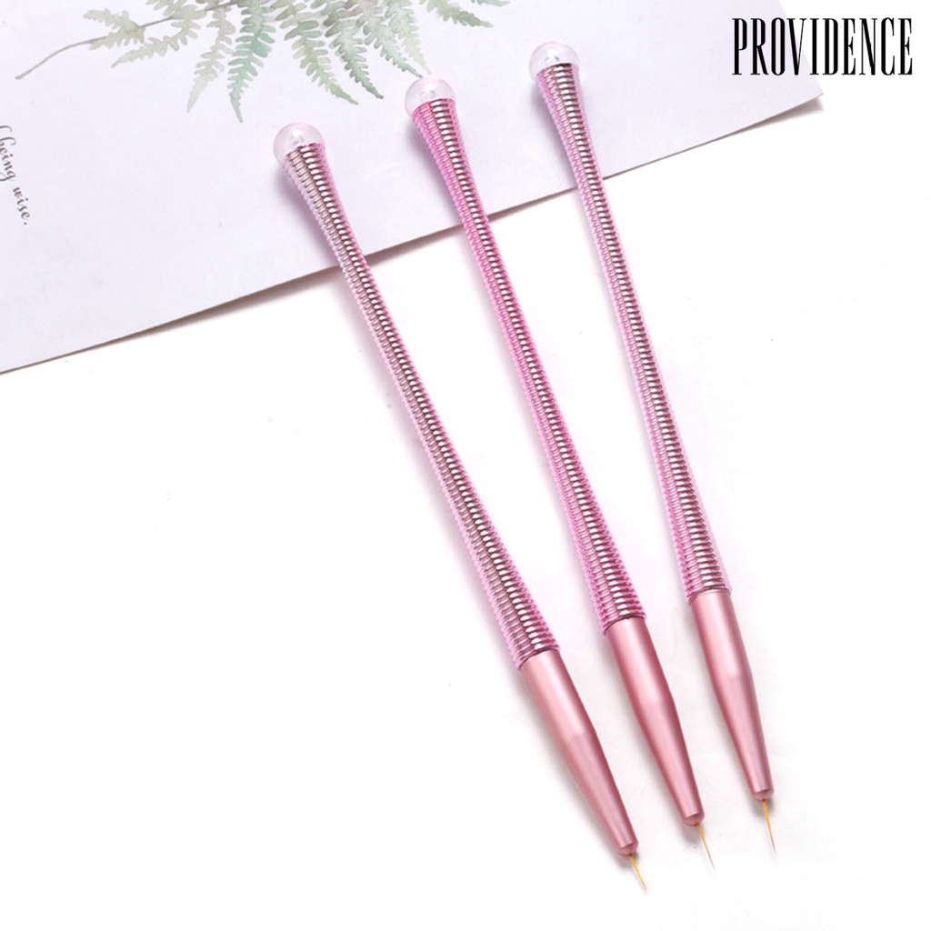 Providence 3pcs / Set Kuas Nail Art Gagang Ergonomis Ultra Tipis Untuk Manicure