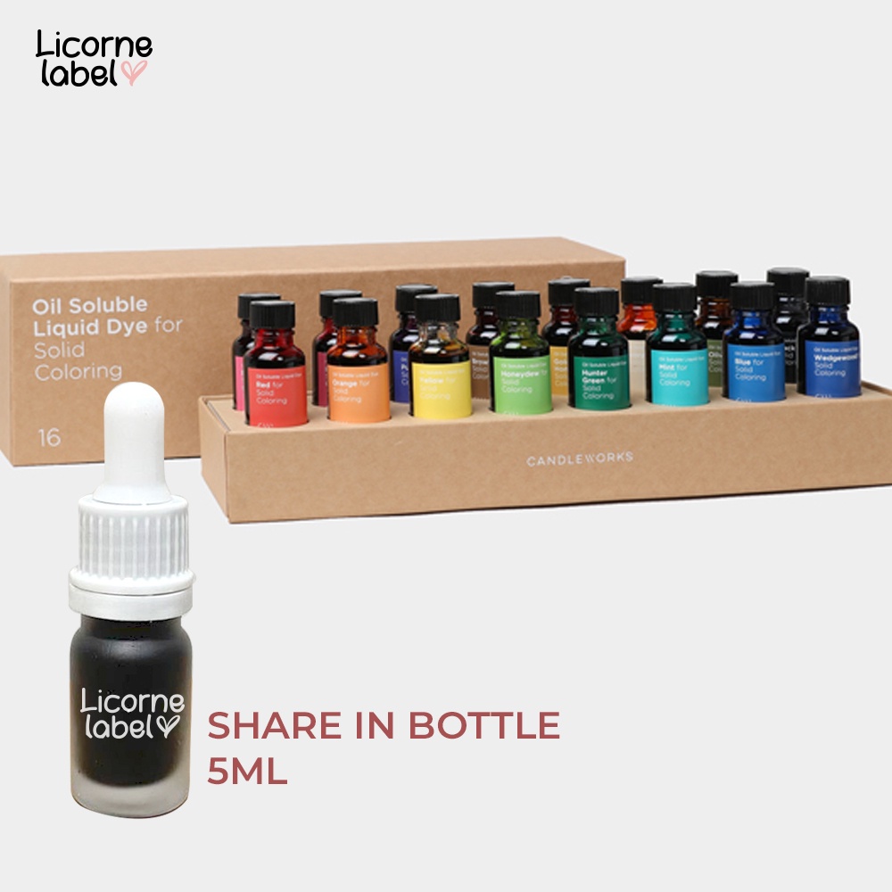 [Share 5ml] Candle Liquid Colorant - Pewarna Lilin Korea / Reed Diffuser Cair Oil Soluble - Oil Based Candle work