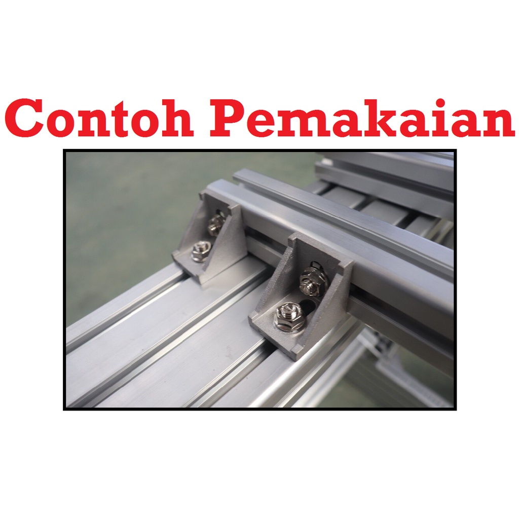 [HAEBOT] Bracket Siku Angle Corner Penghubung Aluminium Profile 2020 AP220 Gusset Element Konektor Series 20x20x17 T Slot V Slot 90 derajat Logam Die Casting Mini