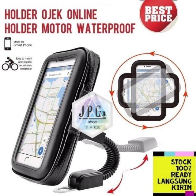 Holder HANDPHONE - GPS UNTUK Motor - Sepeda Anti Air