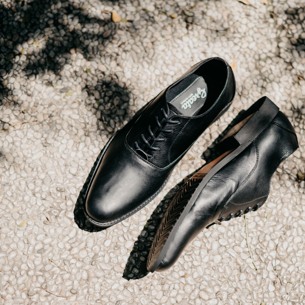 OXFORD BLACK (KULIT ASLI) |ManNeedMe x Greata| Sepatu Pantofel Pria Formal Shoes Pantopel Kantor / Kerja PREMIUM ORIGINAL