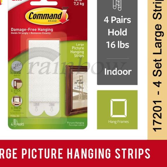 

➧ 3M Command Large Picture Hanging Strip (Strip tempel foto ke dinding) ❅