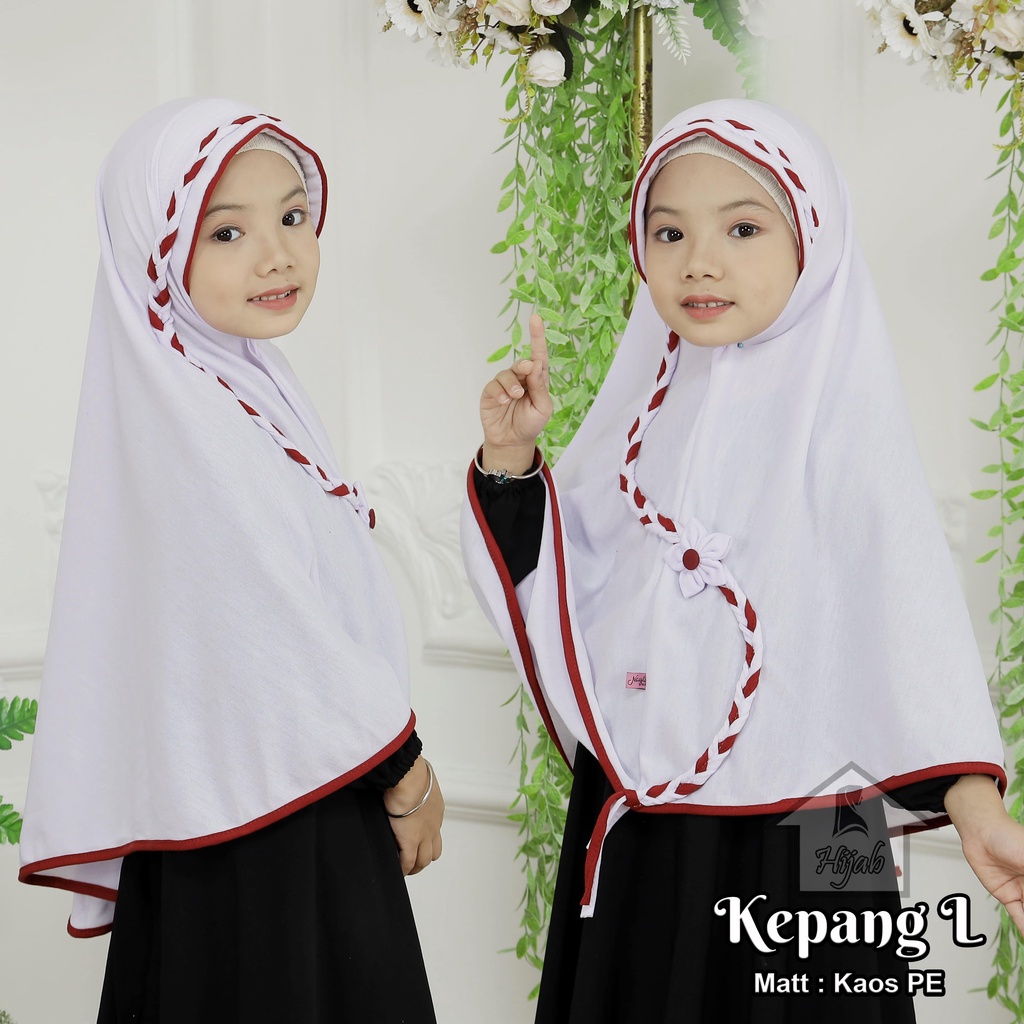 Jual Kerudung Anak Sekolah SD Model Kepang Size L Jilbab Instan Anak ...