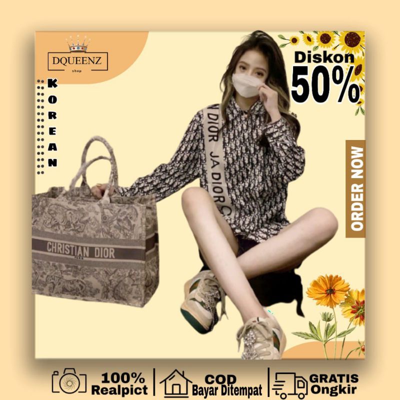 Baju Kemeja Branded Dior Wanita Lengan Panjang Atasan Kemeja Kerja Fesyen Wanita Terbaru #B43