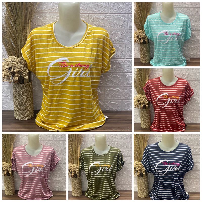 Kaos Salur Wanita Lengan Pendek Jumbo