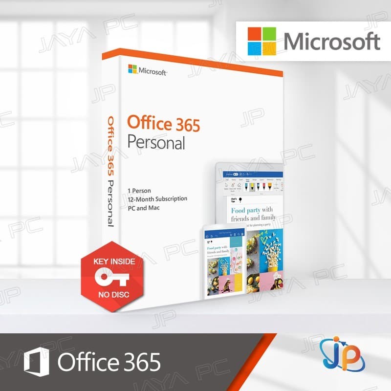 Microsoft Office 365 Personal Software Original Pc & Mac 1 User