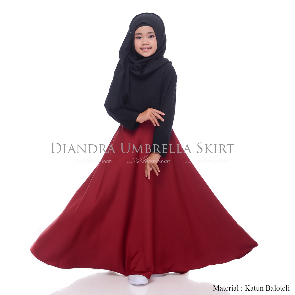 Rok Anak Perempuan Panjang Payung Lebar 7 9 10 12 tahun tanggung Diandra Umbrella Skirt Griyaraditya Almira