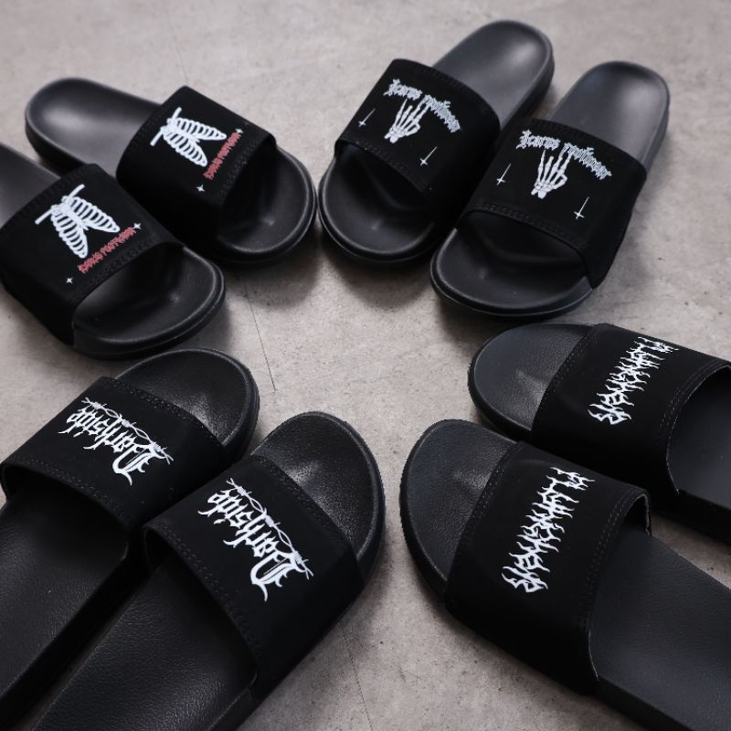 (COD) metal sandal slop pria wanita icarus footwear