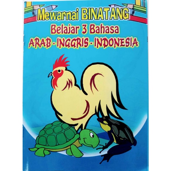 

Buku mewarnai anak Paud Tk Belajar 3 Bahasa