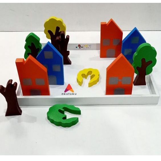 Maket rumah dan pohon Mainan edukasi anak