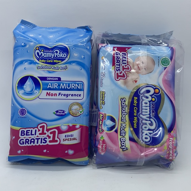 Mamy Poko Tissue Basah Baby Wipes Air Murni 2x52s