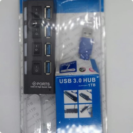 USB 3.0 HUB 4 Port 4 Switch Sakral ON-OFF Super Speed 4P-U3 M-Tech