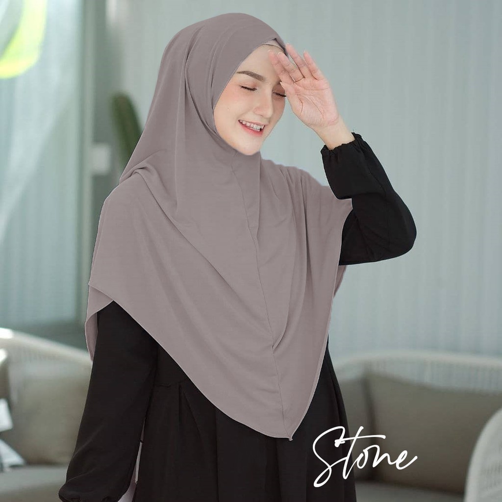 Hijab Khimar Jilbab Bergo Jumbo Kerudung Instan Syari Nadine-5
