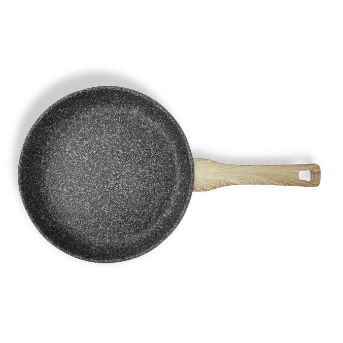 Limited Frying Pan Teplon Anti Lengket Keramik Marble Granite 28 Cm Wajan Grey Bergaransi