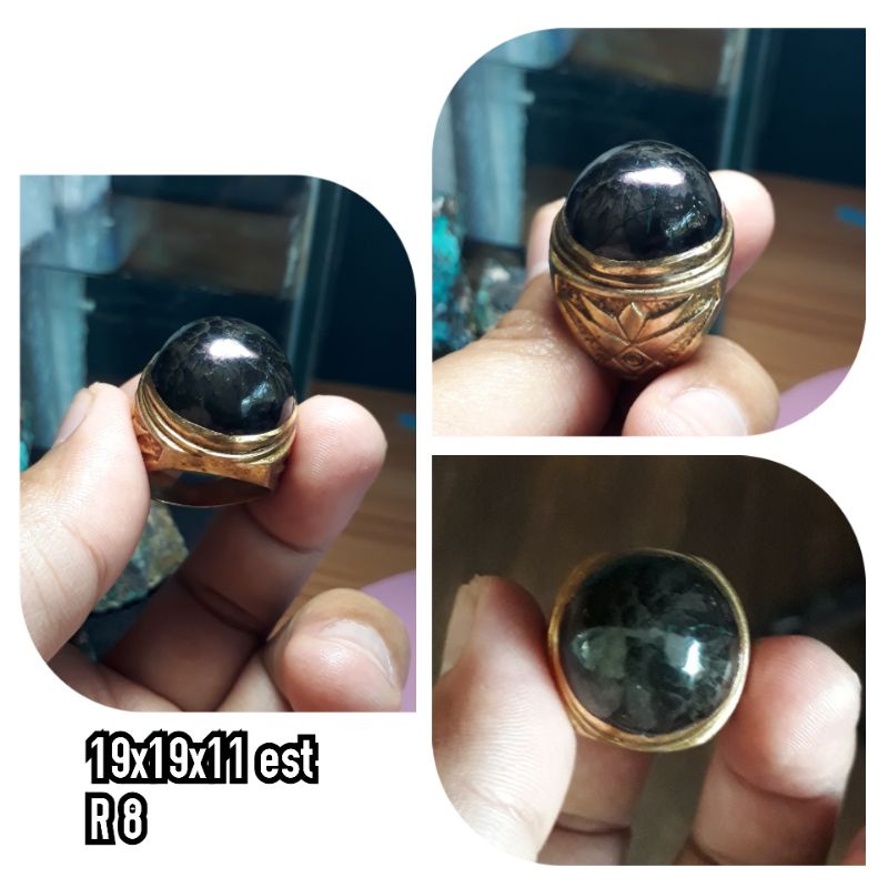 Cincin bacan serat kura hitam natural