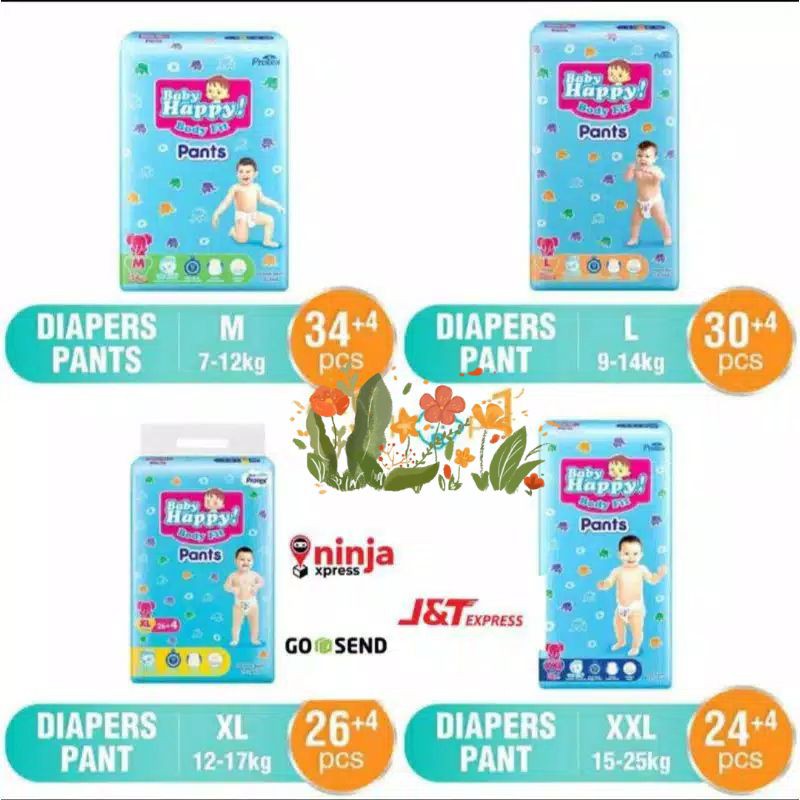 BABY HAPPY FIT PANTS L30 / M34 / XL26 /XXL24 M34 L30 XL26 Sweety Mamypoko MomBaby Merries Goon S38 M32 L28