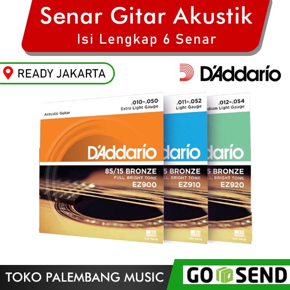 Senar Gitar Akustik Senar D'Addario Senar Gitar Daddario String Dadario EZ890 EZ900 EZ910 bukan Elixir Orphee