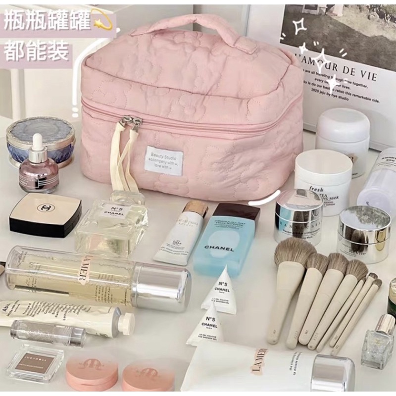 TRAVEL COSMETIC BAGS PREMIUM PASTEL COLOR / TAS KOSMETIK SKINCARE FLUFFY LUCU/ KOREAN POUCH MAKEUP  WANITA TRENDY