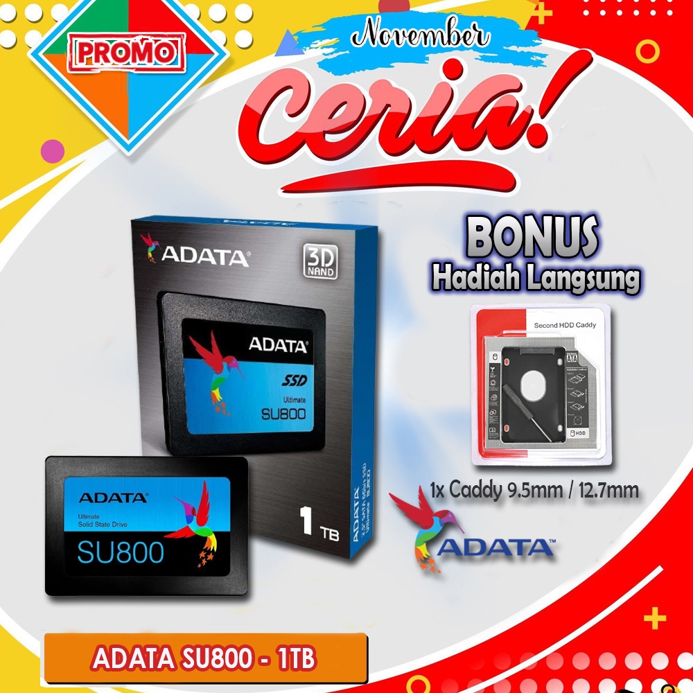 Paket SSD &amp; CADDY SU800 1TB 2.5&quot; SATA III R560/520Mbs ADATA