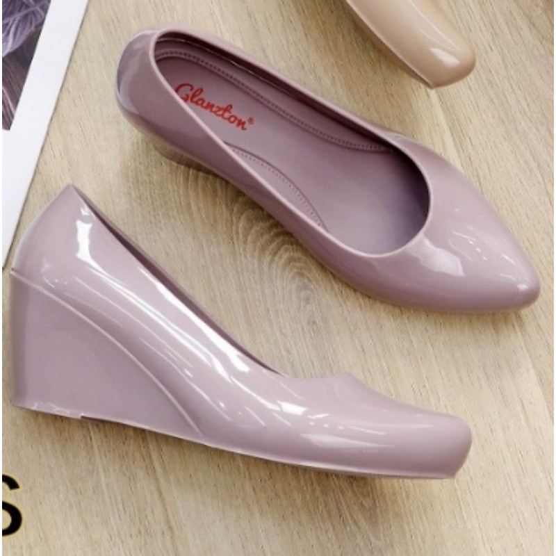 Sepatu Wedges Glossy 4 Cm 537 BrsL