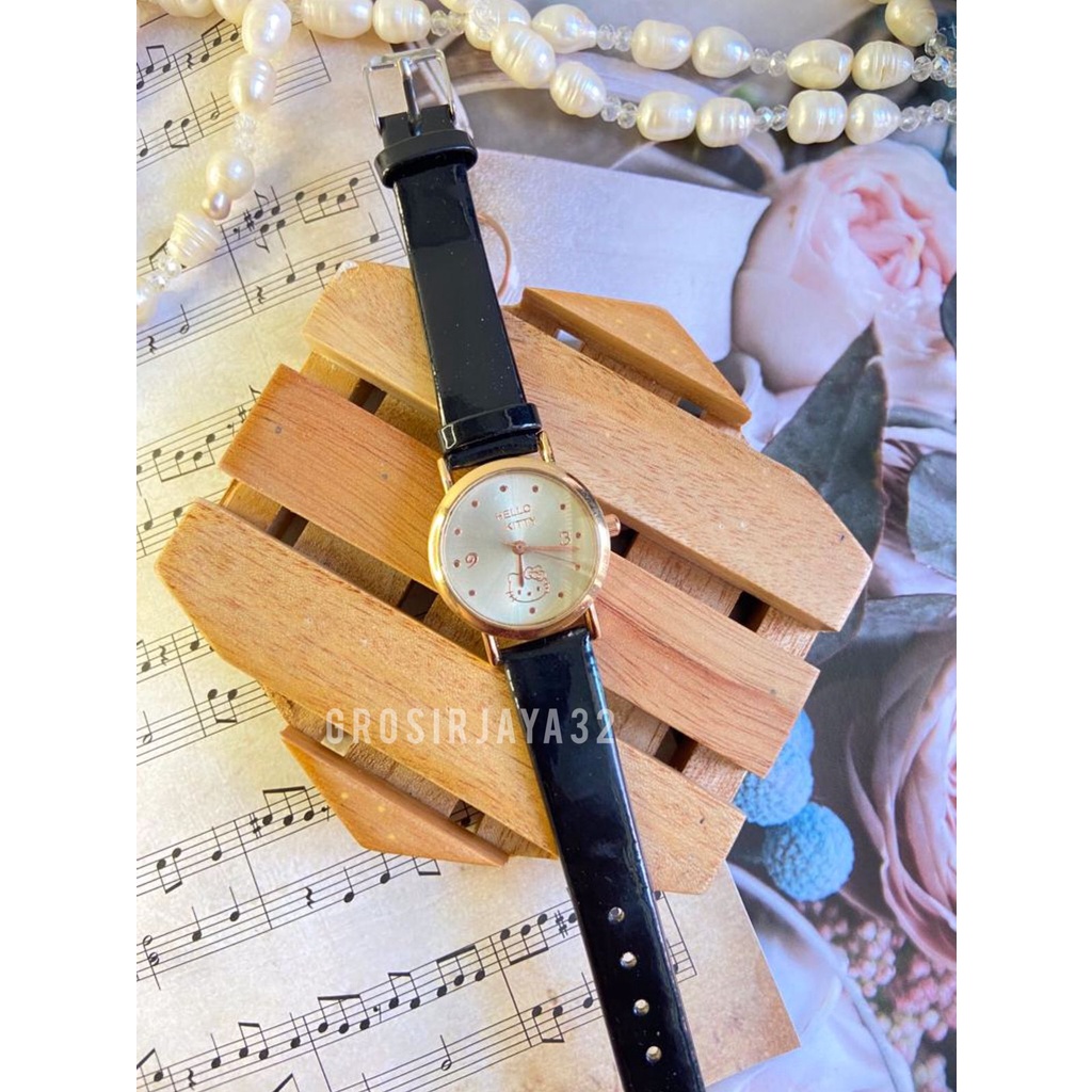 Jam Tangan Kitty Wanita Analog Quartz Dengan Strap Kaleb Fashion Korean Import