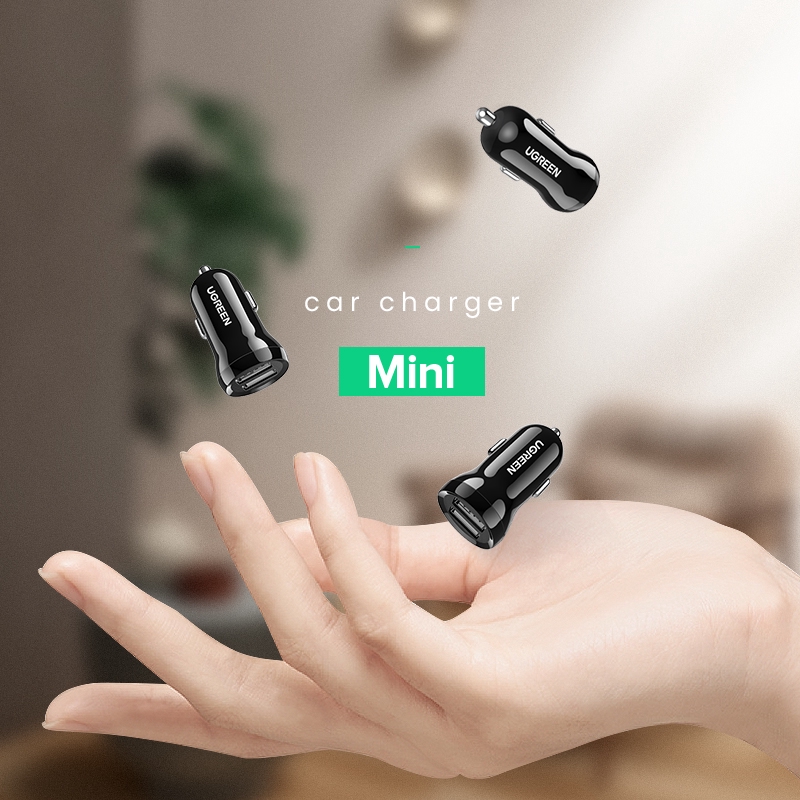 【Stok Produk di Indonesia】Ugreen Charger Dual Port Usb Mini Untuk Mobil