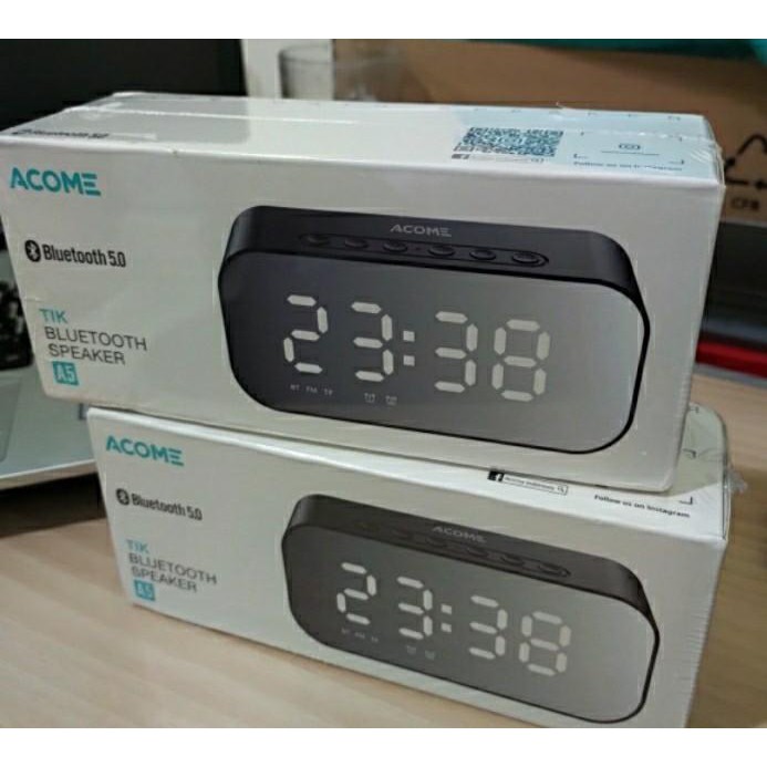 Acome Speaker Bluetooth 5.0 Jam Alarm LED Display Ultra Bass