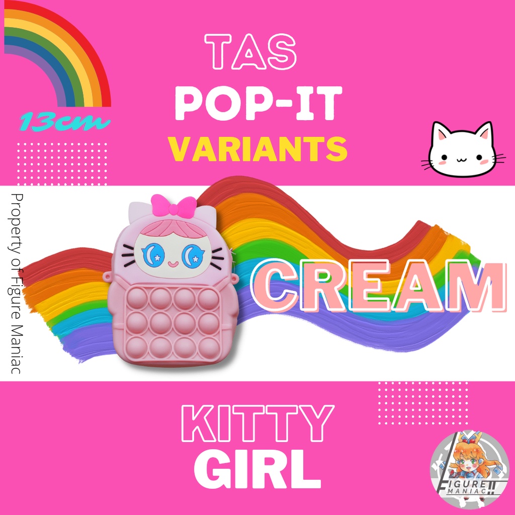 Tas Pop It Mini Kitty Girl Sling bag edition premium import size 13 cm free tali selempang Tas Anak Tas Handphone Tas Mainan Anak Tas Sekolah