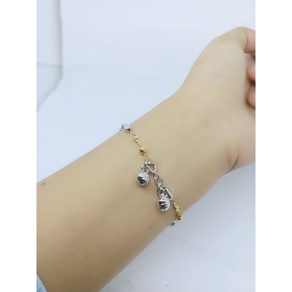 gelang rantai kapsul kombinasi ukir silver925/ gelang tangan perak asli lapis mas