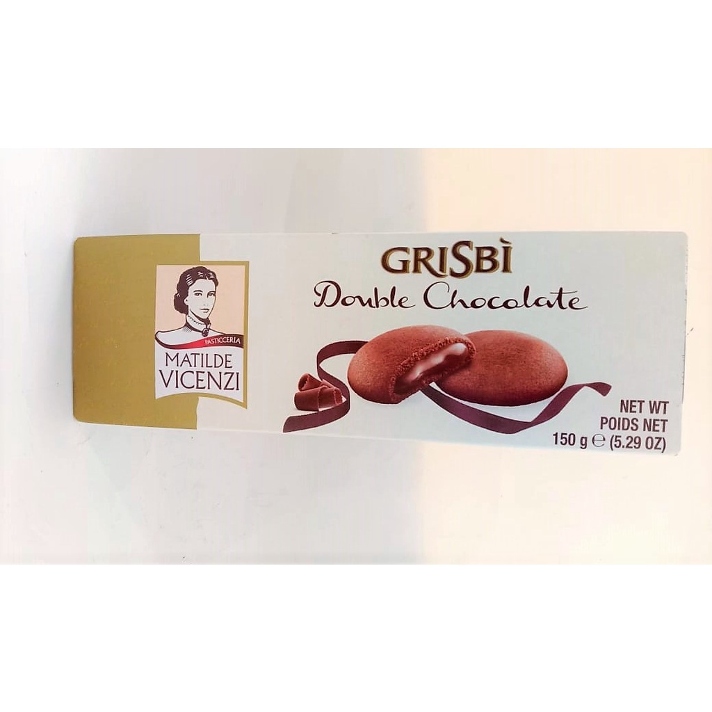 

BISKUIT MATILDE VICENZI GRISBI DOUBLE CHOCOLATE 150 GR / BISKUIT COKELAT TANPA KRIM COKELAT