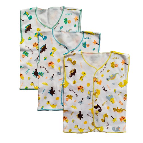 3 Pcs Baju bayi nb Motif   atasan bayi tanpa lengan  baju bayi lekbong  Baju bayi 0-6 bulan