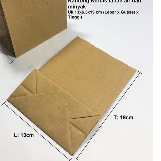

Paperbag SOS Kantong Kertas 13x6.5x19 Tahan Air dan Minyak
