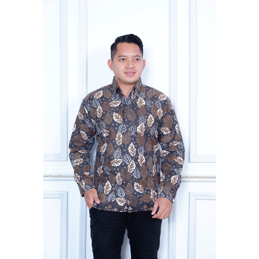 12 MOTIF baju batik pria lengan panjang modern  ORIGINAL PREMIUM KEKINIAN BATIK SOLO MURAH SOGAN