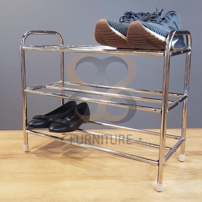 RAK SEPATU / RAK SEPATU SERBAGUNA / RAK SERBAGUNA STAINLESS SUSUN 3