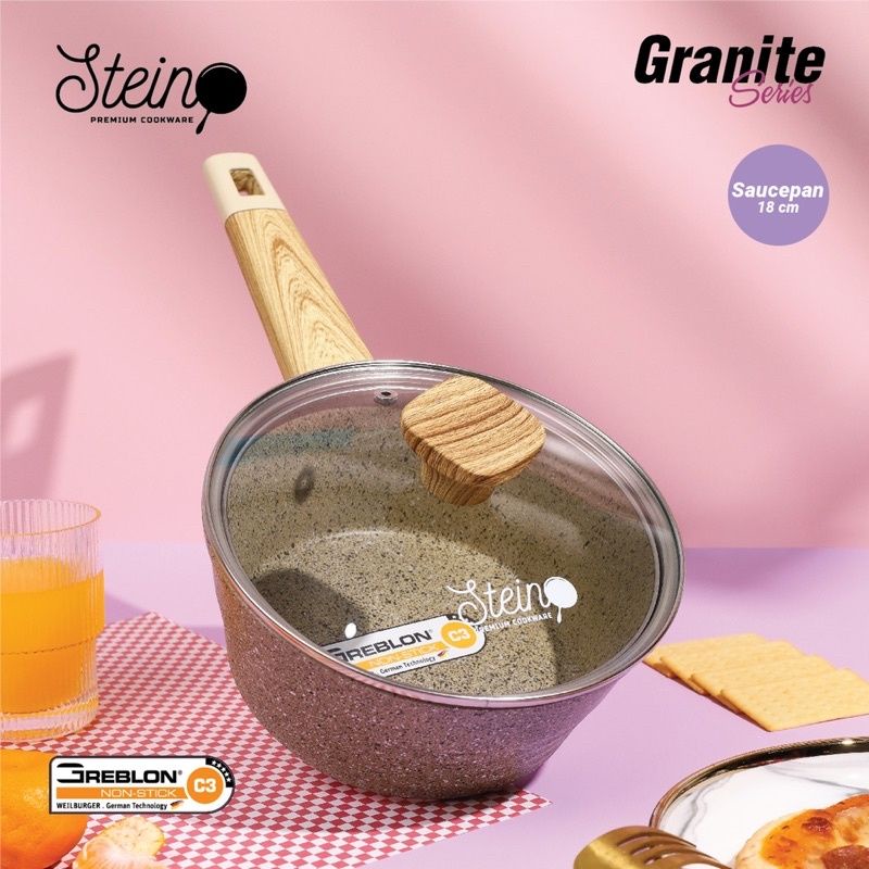 STEIN STEINCOOKWARE SAUCEPAN GRANITE GERMANY 18CM 18 CM ORIGINAL ANTI GORES ANTI LENGKET