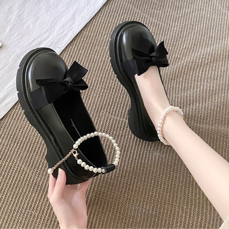 Sepatu Wanita Import 0214830 Sepatu Docmart Dengan Mutiara