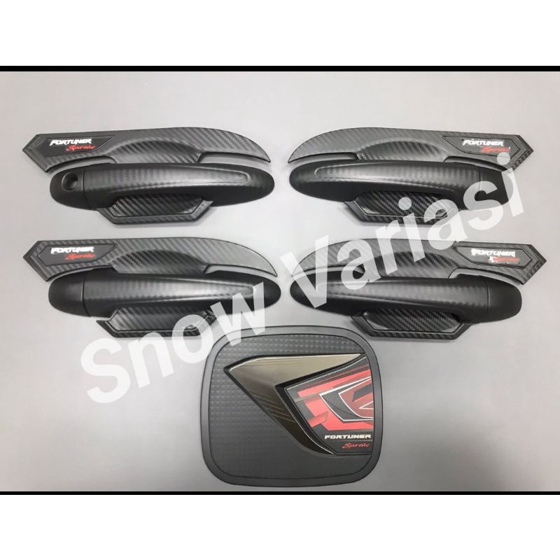 Paket outer handle tank cover all new fortuner 2016 2018 carbon doff  jsl