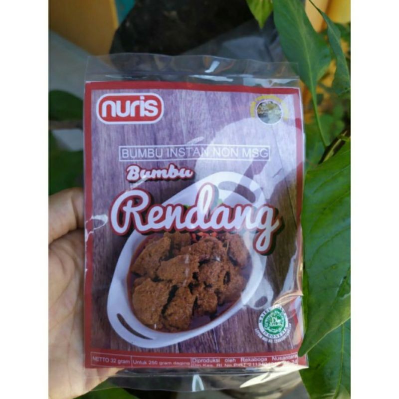 

Nuris Bumbu Instan 30 gram Rendang Non MSG Free Bubble Wrap Gratis Packing Kardus Food Halal MUI Nurisfood Dapur Instant Dus Paking