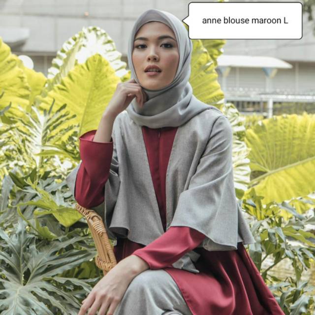 Anne blouse maroon L by wearing klamby