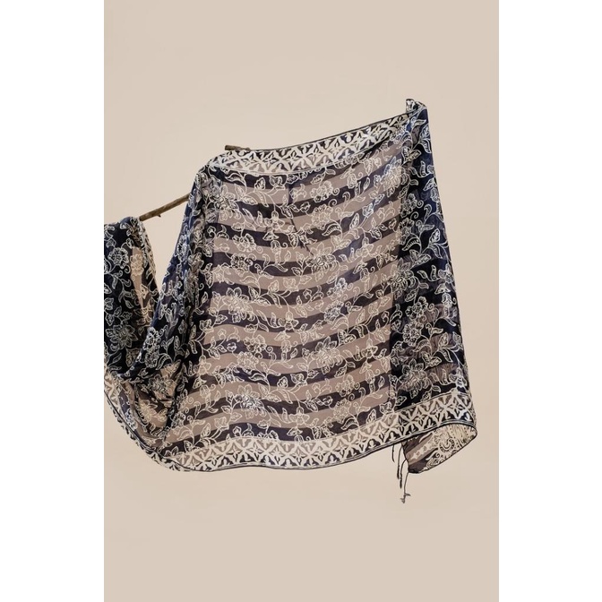 Syal Batik Sutra Blue 01 Termurah